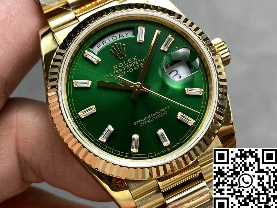 36mm v5 Yellow QF Date M128238-0130 Tungsten Gold Steel Dial Rolex Green Factory Day 0414